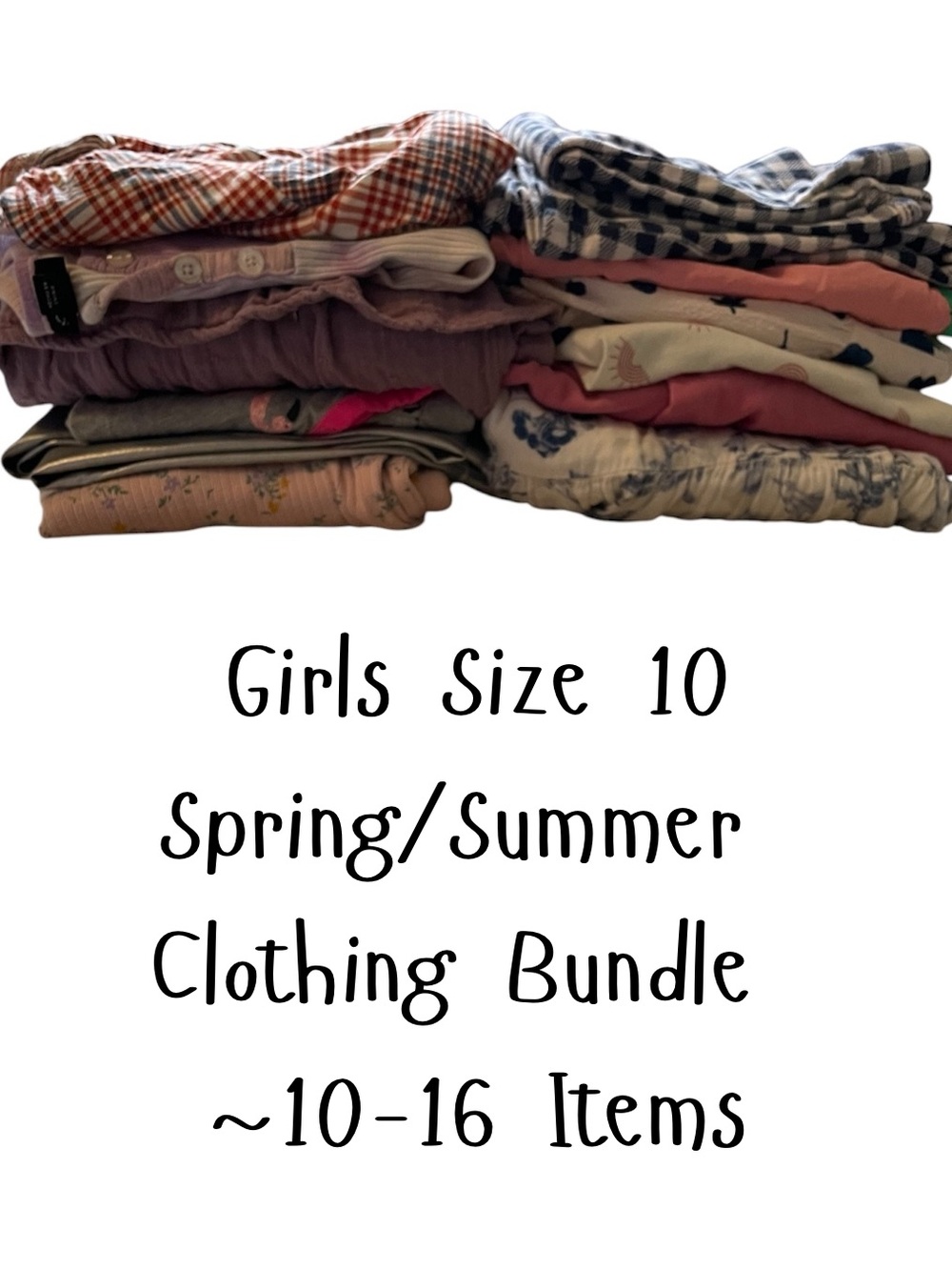 Girls Size 10-12 Spring/Summer Clothing Starter Pack Bundle, About 10-16 Items